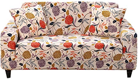 FORCHEER Stretch Sofa Slipcover Spandex 3 Seater Couch Covers for Living Room Pets 1PC (Sofa, Flower #3)