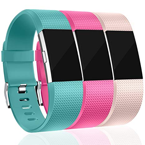 Maledan Replacement Bands for Fitbit Charge 2, 3 Pack