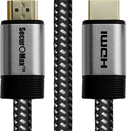 SecurOMax HDMI Cable (4K 60Hz, HDCP 2.2, HDR, 18Gbps) with Braided Cord, 6 Feet