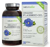 NatureWise Organic Non-GMO Flaxseed Oil 1 Omega-3 Flax Seed Oil Softgels 1000 mg 240 count