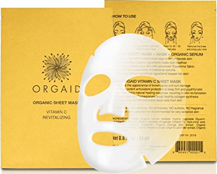 ORGAID Vitamin C & Revitalizing Organic Sheet Mask | Made in USA (Single)