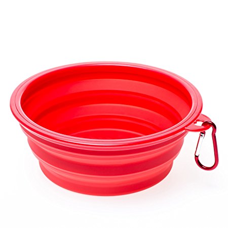 Collapsible Dog Bowls, Pet Cat Food Water Feeding Portable Bowls, Food Grade Silicone Foldable Travel Dog Bowls for Journeys & Hikes