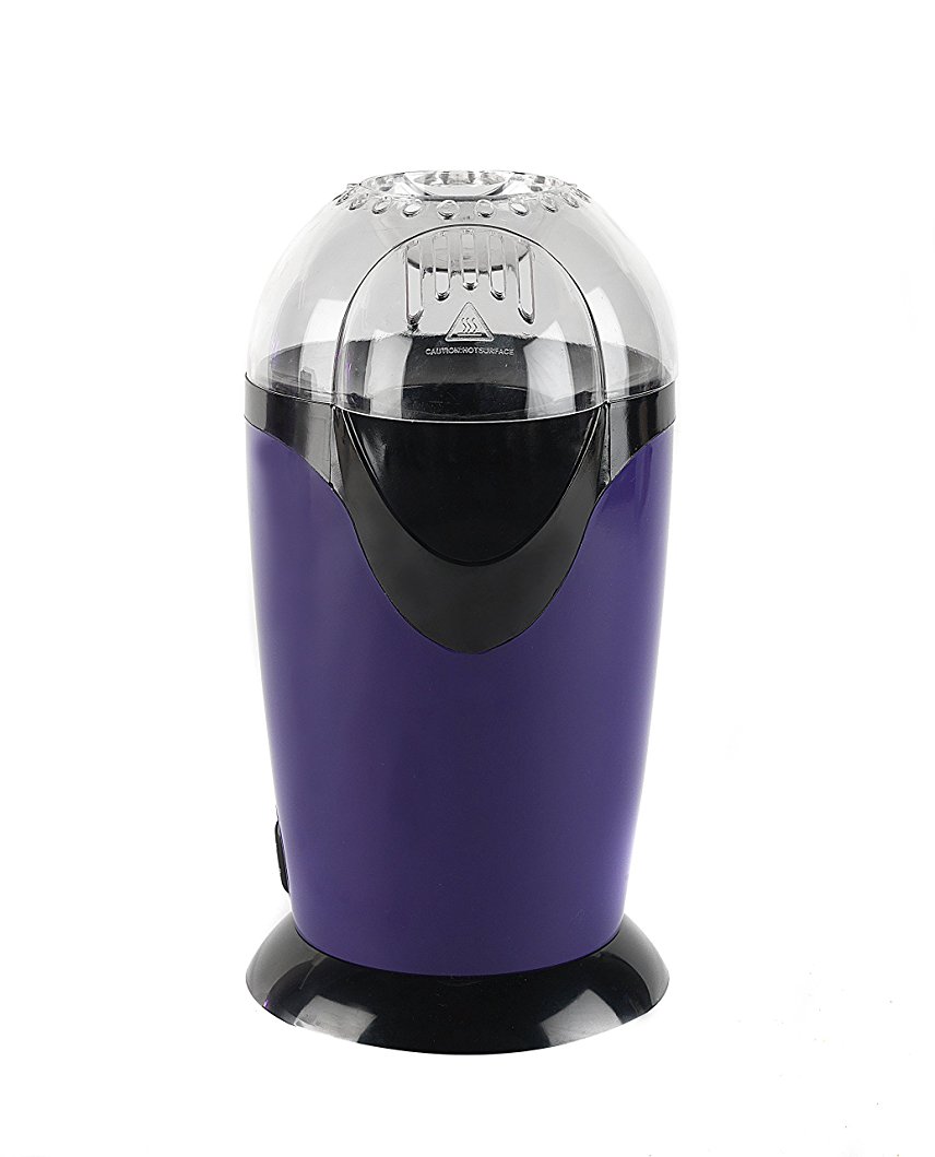 Party Time EK1524PR Healthy Fat Free Electric Hot Air Popcorn Maker, 1200 W, Purple