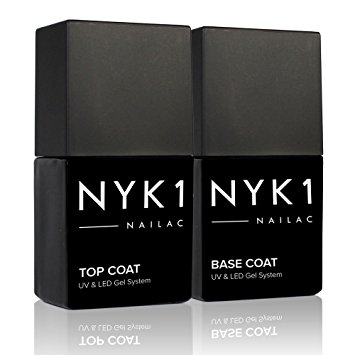 NYK1 NAILAC Professional UV/LED Nail Gel Polish Soak Off Top Coat & Base Coat Gel Nail Polish 10ml Set