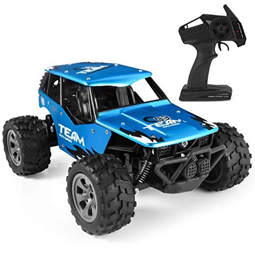 RC Car Toys, Off Road Cars Vehicle 4WD 2.4Ghz 1/16 Crawlers Off Road Vehicle Toy Remote Control Car, Best Gift Kids Adults (Blue)