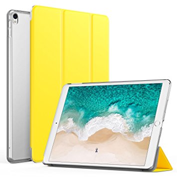 iPad Pro 10.5 Case - MoKo Slim Lightweight Smart-shell Stand Cover with Translucent Frosted Back Protector for Apple iPad Pro 10.5 Inch 2017 Released Tablet, Lemon YELLOW (Auto Wake / Sleep)
