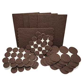 AllTough Heavy Duty Self Adhesive Felt Furniture Pads for Floor and Surface Protection Variety Value Pack-Chair and Furniture Sliders for Table Legs, Sofas, Lamps, TV's, and Potted Plants, 156 Piece