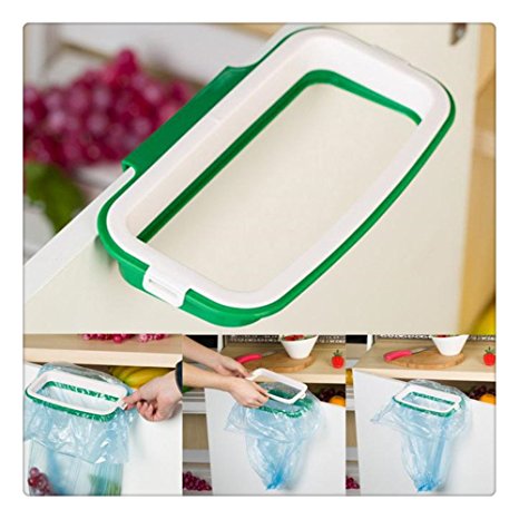 Buedvo Stand Trash, Kitchen Hanging Cupboard Cabinet Tailgate Stand Storage Garbage Bags Rack