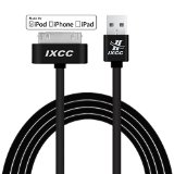 Apple MFi Certified  iXCC  10ft  EXTRA LONG  30 pin to USB Sync and Charge Cable Cord for Apple iPhone 4 iPhone 4s iPad 2 iPad 3  iPod 1 iPod 2 iPod 3 iPod 4 iPod 5 iPod 6  Black