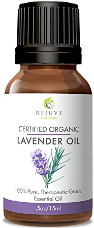 Certified Organic (USDA & ECOCERT) Lavender Essential Oil by RejuveNaturals, 15 ml | 100% Pure, No Carriers, GMO Free | Natural Aromatherapy Sleep Aid, Skin & Hair Care, Stress Relief
