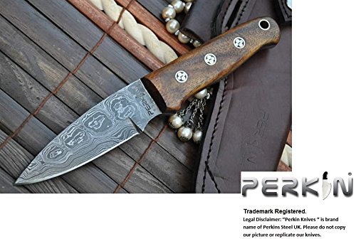 Damascus Hunting Knife with Sheath - Bushcraft Knife