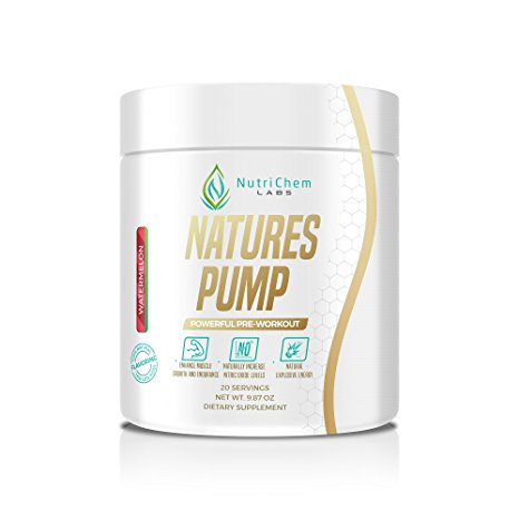 NATURES PUMP Pre-Workout - Natural Pre-Workout for Increasing Strength, Nitric Oxide Levels,and Explosive Energy (Naturally and Organically Sweetened) - 20 Servings
