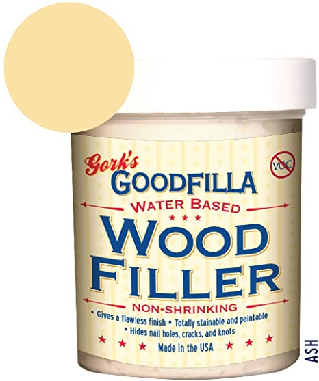 Water-Based Wood & Grain Filler - Ash - 8 oz by Goodfilla | Replace Every Filler & Putty | Repairs, Finishes & Patches | Paintable, Stainable, Sandable & Quick Drying
