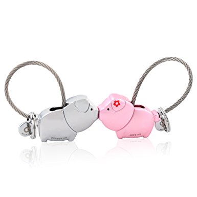 MILESI Kissing Pig Couple Keychain One Pair Valentine's Day Gift Christmas Present