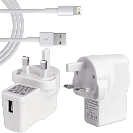 iOS 7 Compatible iPhone 5/5S USB Fast Charger includes USB Charging Cable for iPhone 5 and 5S