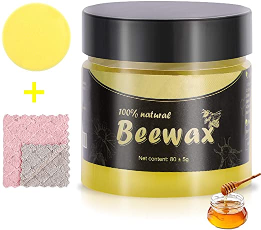 Wood Seasoning beeswax- for wood and furniture Natural odorless beeswax furniture to remove scratches, oils and dirt-Polishing wood to restore natural gloss, Non Toxic, Waterproof and Wear-Resistan