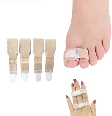 Broken Toe Wraps Splint - Pack of 4 Toe Separator, Straightener for Hammer Toes, Turf Toe