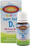 Carlson Labs Carlson Laboratories Super Daily D3 for Baby 400IU Supplement 103  ml 035  Fluid Ounce