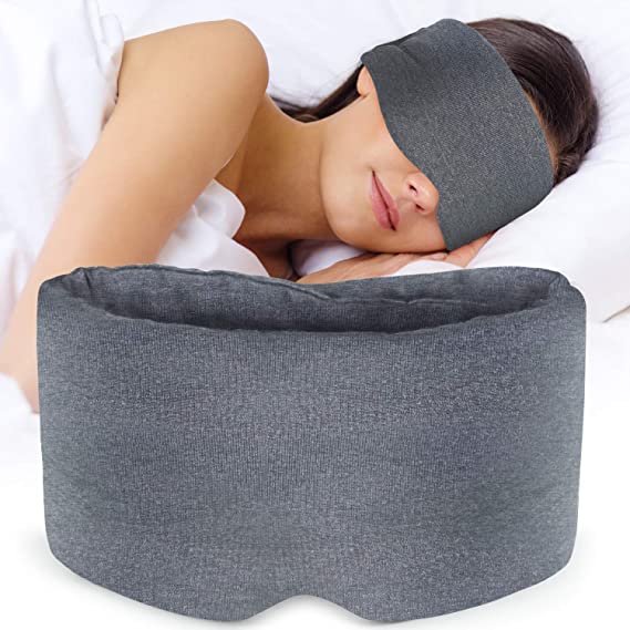 Skin Friendly Sleep Mask, Soft and Comfortable Night Sleep Eye Mask for Men Women, Grey