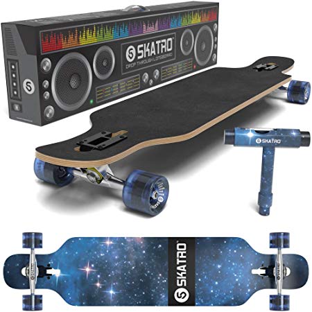 Skatro Drop Through Longboard Skateboard Freeride - Includes T-Tool