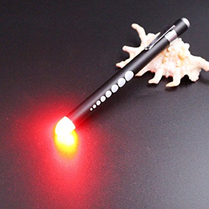 Newest design LED light ballpoint pen 2 in 1 LED light pens Metal material LED light up ballpoint pen Writing in the darkness (Red light)