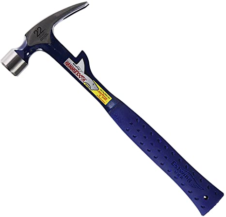 Estwing Hammertooth Hammer - 22 oz Straight Rip Claw with Smooth Face & Shock Reduction Grip - E6-22T