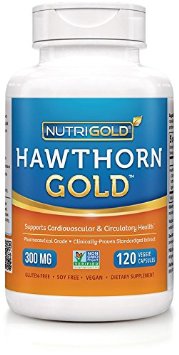 Nutrigold Hawthorn Gold European Pharma Grade Clinically-proven 300 mg 120 veg capsules