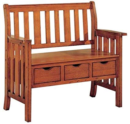 Coaster Home Furnishings  3-Drawer Storage Bench, Warm Brown