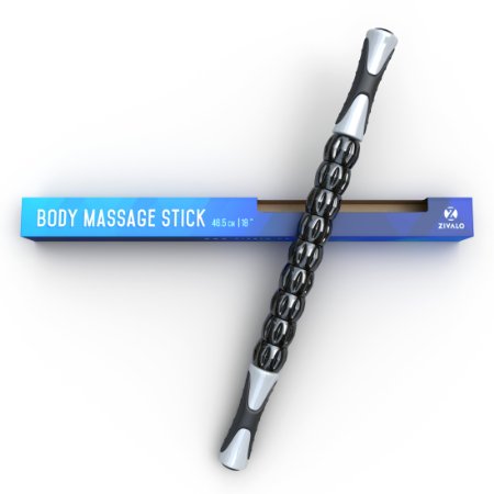 Zivalo Body Massage Stick - Top Rated Sports Massage Tool for Instant Relief of Muscle Pain Tightness and Cramps in Legs Back Arms and Neck - Our Myofascial Muscle Roller Stick offers a Professional Grade Trigger Point Design and is a MUST-HAVE for all Athletes looking for Elite Recovery
