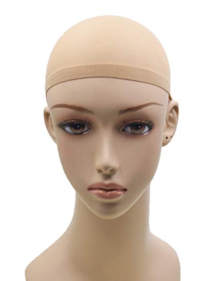 Stretchable Elastic Nylon Best Wig Cap For K’ryssma Lace Front Wigs/K’ryssma Wigs Nude Beige Color (2 Pack, 4 Pcs)