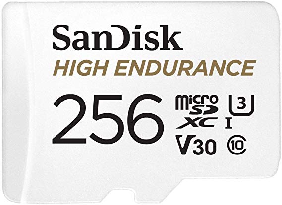 SanDisk 256GB High Endurance Video MicroSDXC Card with Adapter for Dash Cam and Home Monitoring Systems - C10, U3, V30, 4K UHD, Micro SD Card - Sdsqqnr-256G-GN6IA