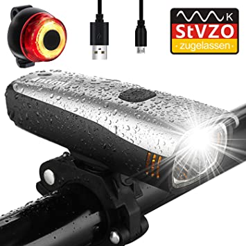 Bike Light Set Latest Version, Antimi LED Bicycle Light USB Rechargeable Waterproof Headlamp For Biking, Riding, Cycling with 2 light modes(Super Light and medium Light）