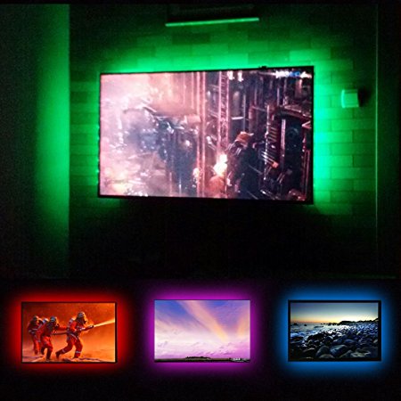 USB TV LED Backlight Kit Bias Lighting for 24" to 60 inch Smart TV Sony LG Avera Samsung Monitor HDTV Wall Mount Stand Work Space Ambient Mood Lighting Decor