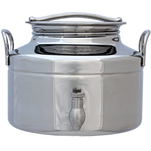 M5 Corporation Italian Made Stainless Steel Fusti Container, National Sanitation Foundation, 3-Liter/169-Ounce