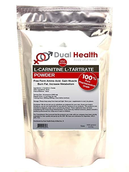 Pure L-Carnitine L-Tartrate Powder (1000 grams (2.2 lbs)) Bulk Supplements