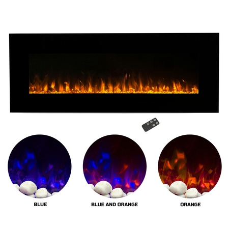 Northwest 54 inch Electric Wall Mounted Fireplace with Fire and Ice Flames