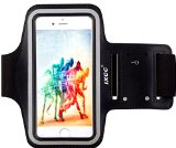 Apple iPhone 6plus Armband iXCC  Racer Series Easy Fitting Sport Gym Bike Cycle Jogging Running Walking Armband - Featured with Scratch-Resistant Material Slim Lightweight Dual Arm-Size Slots for Small and Large Arms Sweat Proof and Key Pocket also Fits with iPhone 44s55c5s6 and iPod MP3 Player Black