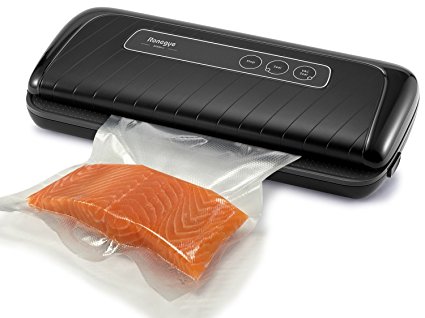 Ronegye Vacuum Sealer Machine Vacuum Sealing System Sous Vide Cooking Accessory with Starter Kit Fits Up to 12" width Gallon Seal Bags and Rolls for Foods Savers, Black