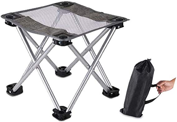 Folding Camping Stool,Portable Fishing Stool&Chair, Lightweight 1.2lbs Outdoor Slacker Chair for Backpacking, Hiking, BBQ, Picnic, Travel. 330lbs Capacity with Carry Bag