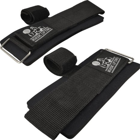 StrapWrapz Lifting Straps and Wrist Wraps Functionality in 1 - for Weightlifting Powerlifting and CrossFit for the Best Support - With Neoprene Padding - by Nordic Lifting - 1 Year Warranty