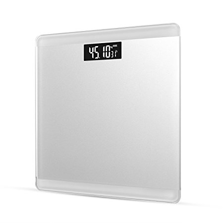 Qingta Digital Bathroom Scale with High-intensity Tempered Glass(Silver)
