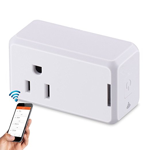 WiFi Smart Plug,Works with Amazon Alexa - Mini Kitty Wireless Smart Socket Outlet, No Hub Required, Remote Control and Timing Schedule Function Via Free Android/IOS App(White)