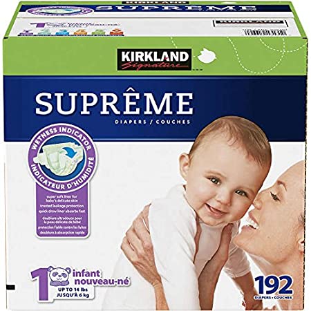 Kirkland Signature Supreme Diapers Size 1; Quantity: 192