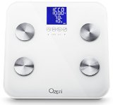 Ozeri Touch 440 lbs Total Body Bath Scale - Measures Weight Fat Muscle Bone and Hydration with Auto Recognition and Infant Tare Technology