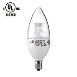 LE 5W Dimmable C37 E12 LED Bulbs 40W Incandescent Bulbs Equivalent UL Listed Candelabra Bulbs 350lm 120 Beam Angle Warm White 2700K LED Candle Bulbs LED Light Bulbs