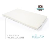 Milliard 2-Inch Ventilated Memory Foam CribToddler Bed Mattress Topper with Removable Waterproof 65-Percent Cotton Non-Slip Cover - 52 x 27 x 2