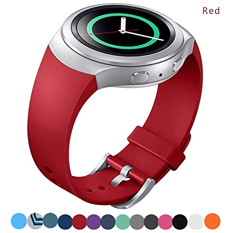 Samsung Gear S2 Watch Band,Silicone Replacement Sport Band for Samsung Gear S2 Smart Watch (Red)