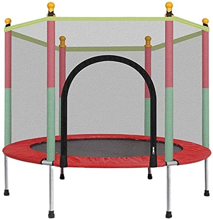 Olz Trampolines,5 FT Kids Trampoline with Enclosure Net Jumping Mat and Spring Cover Padding Trampoline Jump Indoor Outdoor Trampoline for Family School Entertainmen