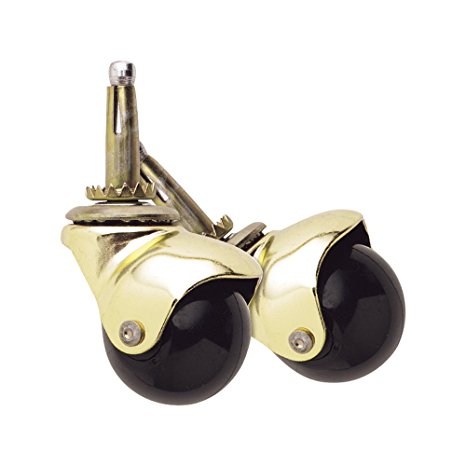 Hooded Casters with Swivel Stem  - 2-Inch - 2 pack, Brass, 400 lb. Load Capacity