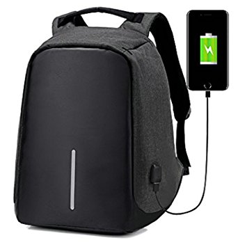 ipack Anti-theft backpack USB port backpack Laptop Backpack (Black)